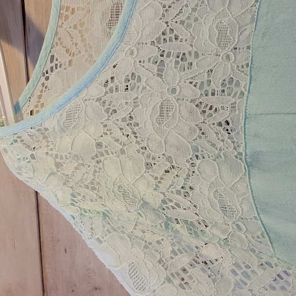 Euc Cruel Girl teal Lace Blouse - Picture 2 of 4